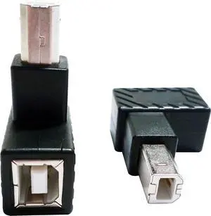 90 Degree USB 2.0 Type B Printer Adapter USB 2.0 B Male to Type B Female Down Angle Print and Data Transfer Extension Connector for Printer  Fax HDD 2 pcs