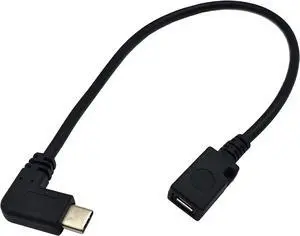 USB C to Micro USB Cable 90 Degree USB Type C (USB-C) Male to Micro USB Female Adapter Converter Charging Cable(Only for Charging) (90 Degree TypeC M to Micro F)