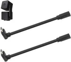 2 Pack Extension Cable Compatible with Wyze Cam Pan v3 and Wyze Cam v3 Pro 5inch Male to Female Extender Cord for WYZE Cam Micro USB 90 Degree Power Adapter L-Shaped Flat Cable(Black)