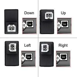 4Pcs USB 2.0 B Type Male to Female Extension Adapter Horizontal Vertical Angled 90 Degree for Disk
