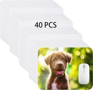 40 Pcs Sublimation Mouse Pad Blanks Heat Press Printing Crafts Mousepads 3mm Thick DIY Custom Mouse Pads Anti-Slip Rubber Mouse Mat for Office Laptop Computer Gaming