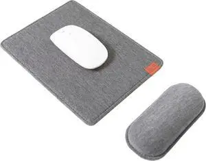 Detachable Ergonomic Mouse Pad with Wrist Support Adjustable Placement for Pain Relief Non-Slip Base for Computer & Laptop Office Desk Accessories 9.7 x 7.3 in (Dark Grey)