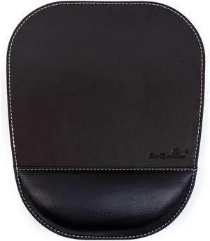 Black Office Square Leather Mouse Pad with Wrist Rest Non-Slip Design Business Style Gaming PU Mousepad for Learners Workers &Computer Users. (S-Black)