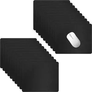 20 Pack Mouse Pad Computer Mouse Pads Black Mousepad with Grippy Non-Slip Rubber Base Smooth Tracks Computer Mouse Pads Bulk for Computers Laptop Office & Home Black 8.7x7.1 Inch