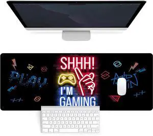 Mouse Pad 80x30cm Gaming Mouse Pad Extended Large Computer Keyboard Mouse Mat Desk Pad with Soft Smooth Surface and Anti-Slip Rubber Base Gaming Mats for Desk Gamer Office Home (Game-E)