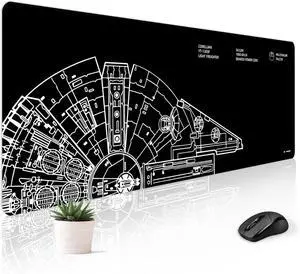 Mousepad Desk Mat Gaming Large Keyboard Cute Office Desktop Computer Laptop Black XXL Long Giant Big Cool Modern Design Unique for Women Girls Men Boys Gamer Oversized Wide 30x12'' Mousepad