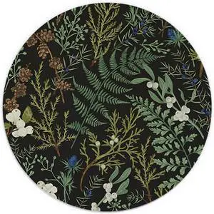 Dark Green Plant Mouse Pad Vintage Green Fern Leaves Botanical Cottagecore Mouse Pads for Wireless Mouse Computers Laptop Desk Accessories Plant Desk Accessories 7.9x7.9Inch