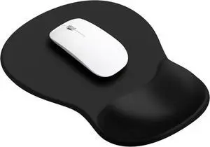 Gel Wrist Rest Mouse Pad Ergonomic Office Mousepad with Wrist Support-Non-Slip Design Desk Accessories Mat for Home Game Decor School Office Wave Black