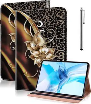 Case for  Tab M11 (TB-330FU/330XU) 11 2024 Premium PU Leather Flip Stand Case with Elastic Band/Card Slots/Pen Holder for  Tab M11 Tablet - Metallic Flower