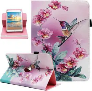 Universal 10 10.1 Inch Android Tablet Case PU Leather 360 Degree Rotating Multi-Angle Viewing Stand Case Cover for 10 10.1 and All 9.5-10.5 Inch Tablet Bird