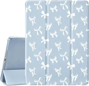Cute Bowknot Pad Case for 10.9 Inch iPad 2022/2025 Clear TPU Smart Stand Back Cover with Pencil Holder for iPad 10th/11th Generation Auto Wake/Sleep Foldable Protective Case