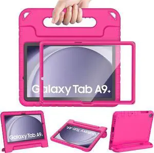 Shockproof Kids Case for  Galaxy Tab A9+ Plus 11 inch with Built-in Screen Protector Rose