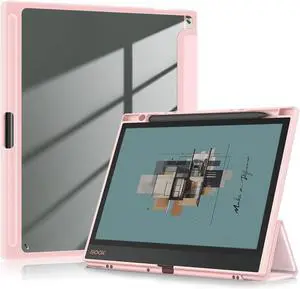 Case Compatible Onyx Boox Note Air4 C/Air3 C/Air3 B/W 10.3 Inch ePaper Tablet Anti-Collision Transparent Back Shell Cover with Auto Wake/Sleep Function Pink