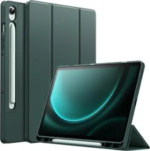 Case for  Galaxy Tab S10 FE / S9 FE 10.9-Inch with S Pen Holder Soft TPU Tri-Fold Stand Protective Tablet Cover Support S Pen Charging Auto Wake/Sleep (Midnight Green)