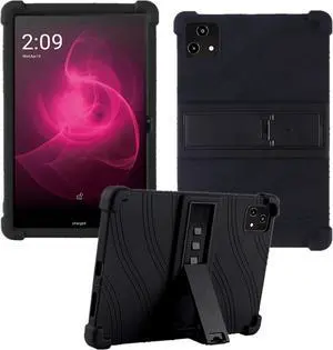 Case for T-Mobile Revvl Tab 5G 2023 Tablet Kids Friendly Soft Silicone Adjustable Stand Cover for T-Mobile REVVL Tab 5G (2023) 10.36 Inch Tablet (Black)