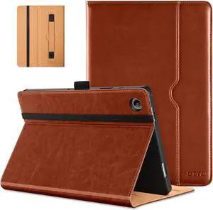 for  Galaxy Tab A9 Plus 11 inch Case 2023 Premium Leather Business Folio Stand Cover with Hand Strap for Galaxy Tab A9+ 11 2023 Model (SM-X210/X216/X218) - Auto Wake/Sleep Brown