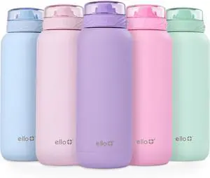 Cooper 40oz Stainless Steel Water Bottle with Straw and Carry Handle Double Walled and Vacuum Insulated Metal Leak Proof Locking Lid with Soft Silicone Spout Reusable BPA Free Lilac
