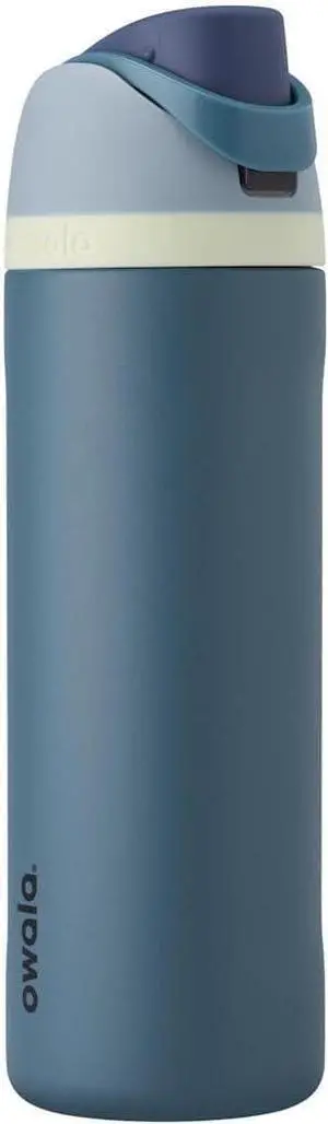 FreeSip Insulated Stainless Steel Water Bottle with Straw BPA-Free Sports Water Bottle Great for Travel 24 Oz Denim