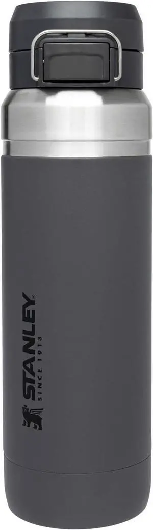 Stanley Quick Flip GO Water Bottle 36 oz | Push Button Lid | Leakproof and Packable for Travel and Sports | Insulated Stainless Steel | BPA-Free | Charcoal