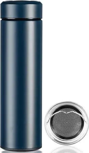 Insulated Water Bottle 17 oz Stainless Steel Thermo Double Wall Vacuum Water Bottle Metal Water Bottle Keeps Hot for 12 Hrs Cold for 24 Hrs for Coffee Drinks