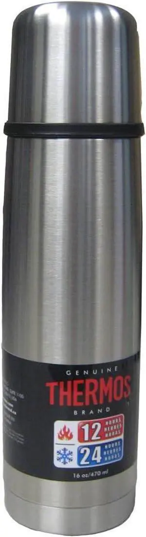 Thermos Vacuum Insulated 16 Ounce Compact Stainless Steel Beverage Bottle