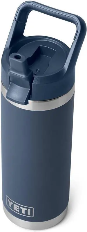 Rambler 18 oz Bottle Vacuum Insulated Stainless Steel with Straw Cap Navy