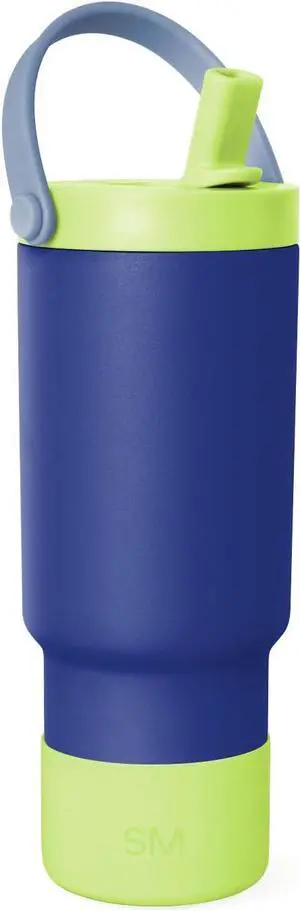 Trek Pivot | 24oz Kids Flip Straw Tumbler with Handle and Silicone Boot | Insulated Water Bottle Stainless Steel Cup | School Travel Jug | Asteroid