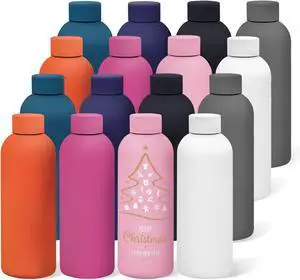 16 Pack Stainless Steel Insulated Water Bottle 17oz Blank Double Wall Vacuum Thermal Sports Bottle Personalized Metal Water Bottles Bulk for Travel Team Gift Office