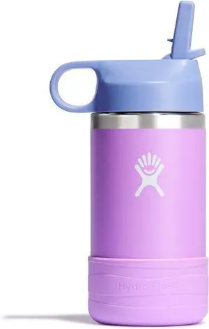 HYDRO FLASK Kids Water Bottle Jr. Stainless Steel Insulated With Straw Cap for Water Milk Juice School Camp Sport Play and Lunch Easy to Clean Leak-Resistant