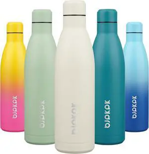 25oz Insulated Water Bottle Double Wall Vacuum Insulated Stainless Steel Water Bottles for Spots Keep Cold and Hot Beige