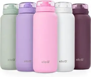 Cooper 40oz Stainless Steel Water Bottle with Straw and Carry Handle Double Walled and Vacuum Insulated Metal Leak Proof Locking Lid with Soft Silicone Spout Reusable BPA Free Bubblegum
