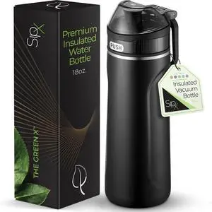 SipX? Triple-Insulated Stainless Steel Water Bottle - 18oz. With Straw Lid BPA-Free Reusable Insulated Water Bottle Keeps Cold For 12 Hours