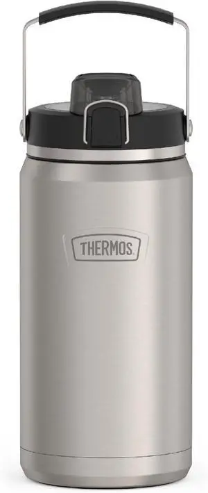 ICON SERIES Stainless Steel Water Bottle with Spout - 64 Ounce Matte Stainless Steel - Vacuum Insulated Water Bottle with Lid