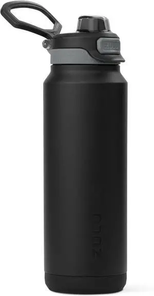 Powerfill Pro 32oz Stainless Steel Water Bottle with Quick Fill Lid Triple Walled Vacuum Insulated Metal Leak Proof Locking Lid Sip and Chug Reusable BPA Free Black