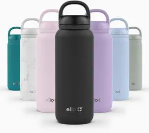 Cooper Twist 32oz Stainless Steel Water Bottle with Chug Lid | Leak Proof | Double Walled and Vacuum Insulated | Built in Carry Loop | Dishwasher Safe | Black
