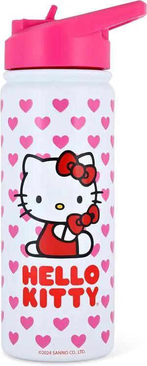 Sanrio Hello Kitty Insulated Stainless Steel Water Bottle | 20 Oz Insulated Water Bottle | Kids Water Bottle Thermos for Girls Boys Unisex C6VAC13FN