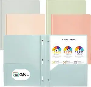Plastic Folders with Pockets and Prong Pack of 5 Muted Pastel Colors Heavy Duty 2 Pocket File Folders Letter Size Folders with Prongs for School Home and Office