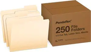 File Folders Letter Size 1/3 Cut Manila 250 per Box (752250)