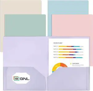 Plastic Folders with Pockets Pack of 5 Muted Pastel Colors Heavy Duty 2 Pocket File Folders Letter Size Pocket Folders for School Home and Office