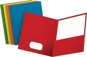 Two-Pocket Folders Assorted Colors Letter Size 25 per box (57513)