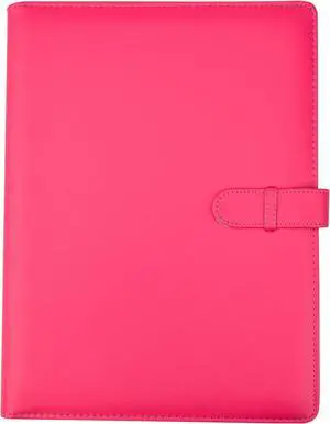 A4 Certificate Presentation Folder Faux Leather Document Organizer Professional Portfolio Book Conference Display Binder (Pink 36 Pockets 72 Sides)