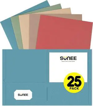 Folders with Pockets(25 Pack Retro Colors) 2 Pocket Folders Fit Letter Size Paper Paper File Folder for School Office Home Bussiness