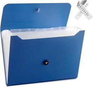 Expanding File Folder File Organizer 13 Pockets File Organizer Accordion Filing Folder Expandable File Folder for Documents Aesthetic Paper Organizer Folder for Work School Home Office Blue