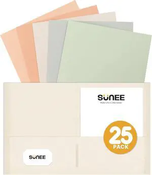 Folders with Pockets (25 Pack Pastel Colors) 2 Pocket Folders Fit Letter Size Paper Paper File Folder for School Office Home Business