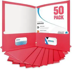 ? 50 Packs Red File Folders Paper Folder Surface with Waterproofing Letter Size Holds 100 Plus Sheets for School Office Business. (50 Red)