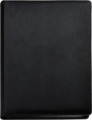 A4 Certificate Presentation Folder Faux Leather Document Organizer Professional Portfolio Binder Conference Display Book (Black 24 Pockets 48 Sides)