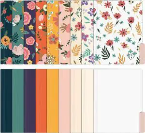 18 Pack Decorative File Folders Floral Folders Cute File Folder Letter Size Colored File Folders 1/3-Cut Tabs 9.6 x 11.6 Inches for Office School Home