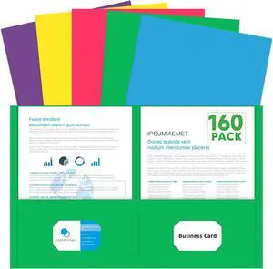 Two Pocket Folders 160 Pack 2 Pocket Folders Letter Size Paper File Folder for School Office Home Business Assorted 5 Colors
