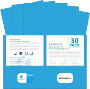Two Pocket Folders 30 Pack 2 Pocket Folders Letter Size Paper File Folder for School Office Home Business LightBlue
