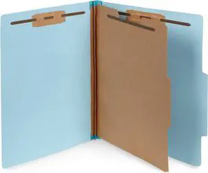 10 Blue Classification Folders - 1 Divider - 2 Inch Tyvek Expansions - Durable 2 Prongs for Medical Files Law Client Files Pressboard Classification Folders 1 Dividers Letter Size Blue 10 Pack